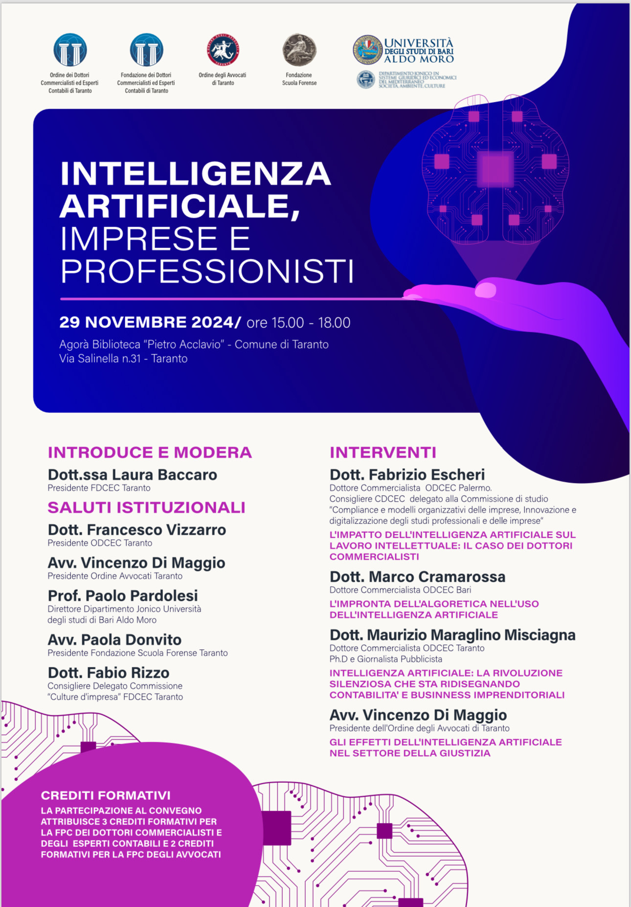 “Intelligenza Artificiale, Imprese e Professionisti” – Un Confronto su Etica, Innovazione e Futuro del Lavoro